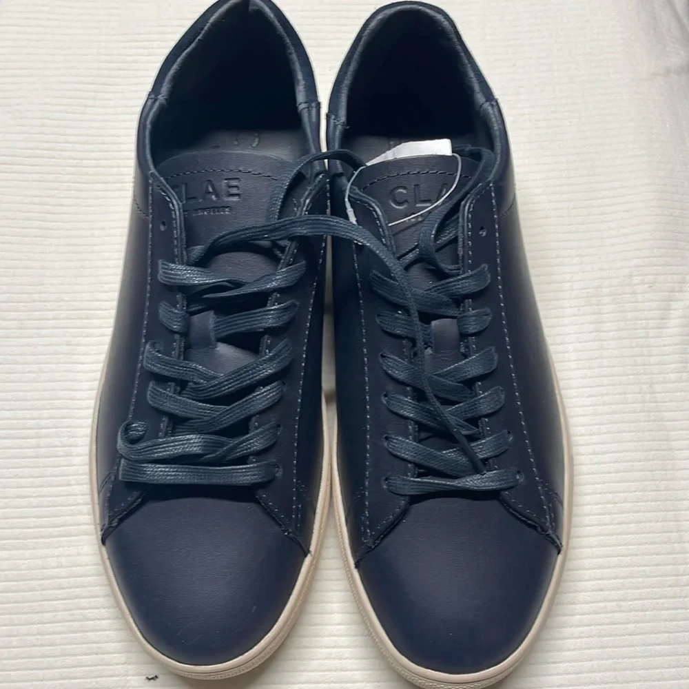 CLAE MALONE - Navy Malone Leather Sneakers - Picture 2 of 10